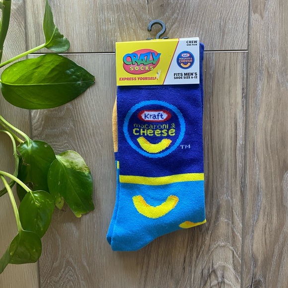 Crazy Socks Kraft Macaroni & Cheese Novelty Unisex Socks BNWT - Picture 1 of 3